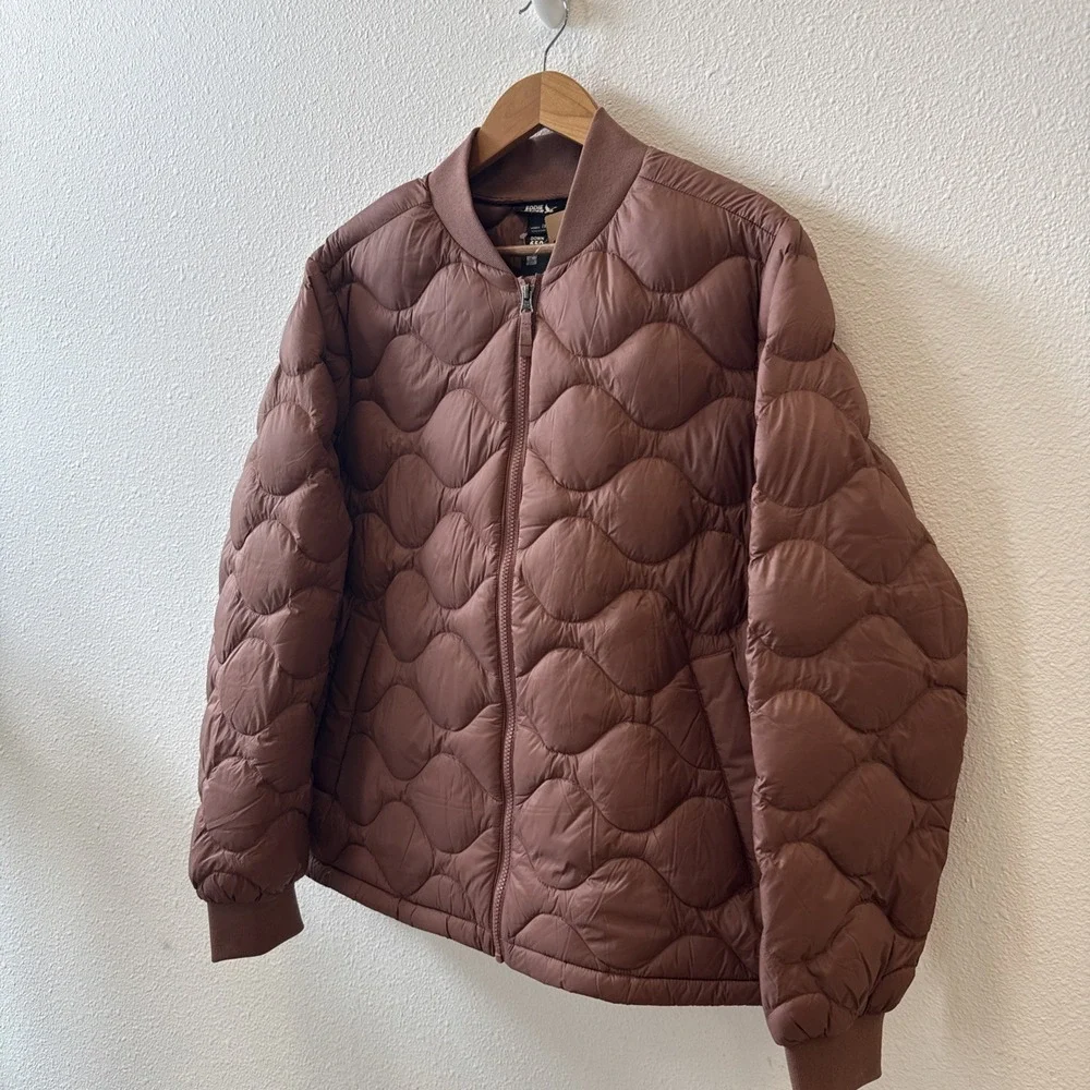 Eddie Bauer Shaw 650 Down Bomber Jacket Womens TXL Puffer‎ Quilted Full Zip New